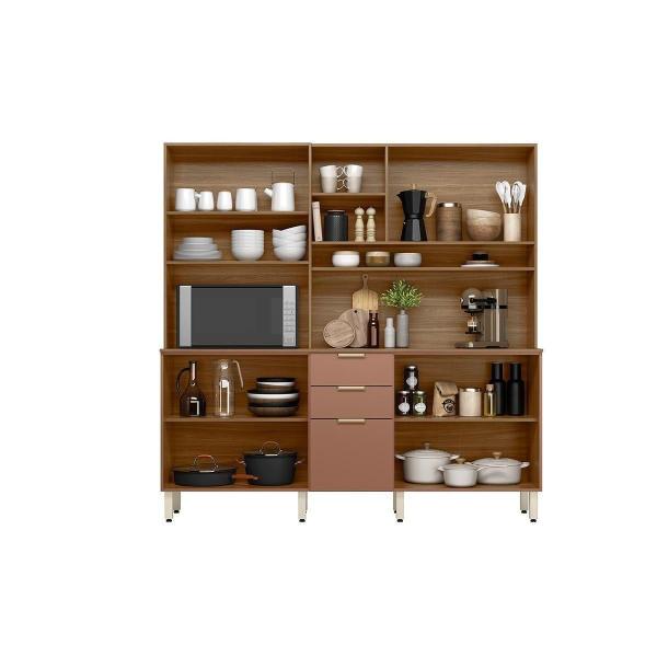 Imagem de Kit de Cozinha Compacta Amora c/ 10 Portas e 2 Gavetas 198cm Amendola/Nude Prime TX - Demóbile