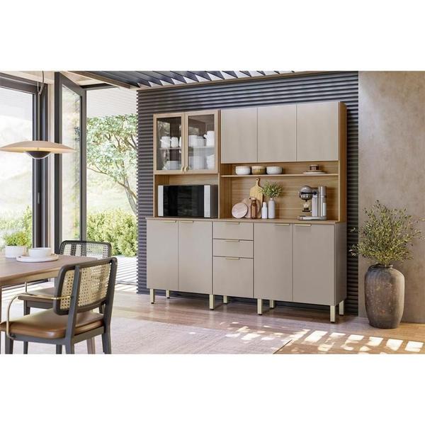 Imagem de Kit de Cozinha Compacta Amora c/ 10 Portas e 2 Gavetas 198cm Amendola/Nude Prime TX - Demóbile