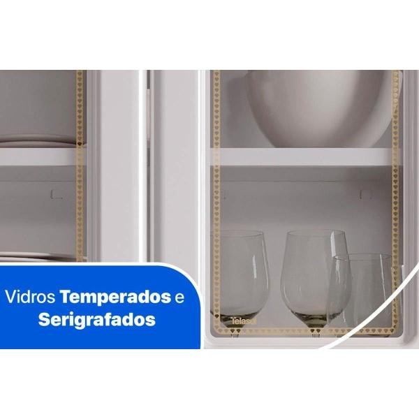 Imagem de Kit de Cozinha Compacta Diamante Smart Aço 4 Peças (2Aéreos+1Balcão+Paneleiro) CZ26 Branco/Preto - Telasul