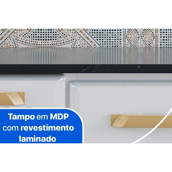 Imagem de Kit de Cozinha Compacta Diamante Smart Aço 4 Peças (2Aéreos+1Balcão+Paneleiro) CZ26 Branco/Preto - Telasul