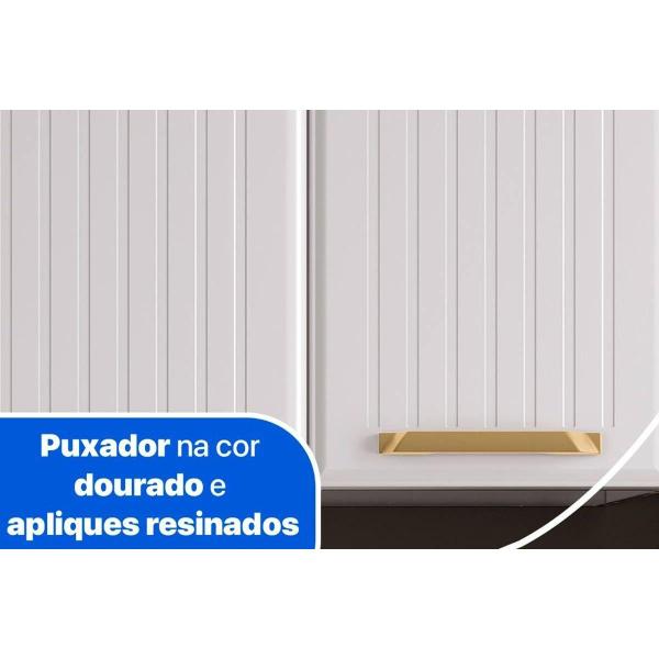 Kit de Cozinha Compacta Diamante Smart Aço 4 Peças (2Aéreos+1Balcão+Paneleiro) CZ26 Branco/Preto - Telasul Imagem de Kit de Cozinha Compacta Diamante Smart Aço 4 Peças (2Aéreos+1Balcão+Paneleiro) CZ26 Branco/Preto - Telasul