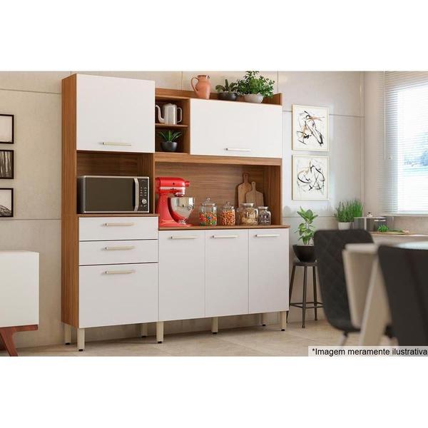 Imagem de Kit de Cozinha Compacta Select c/ 6 Portas e 2 Gavetas 178x194 Amendola/Branco - Demóbile