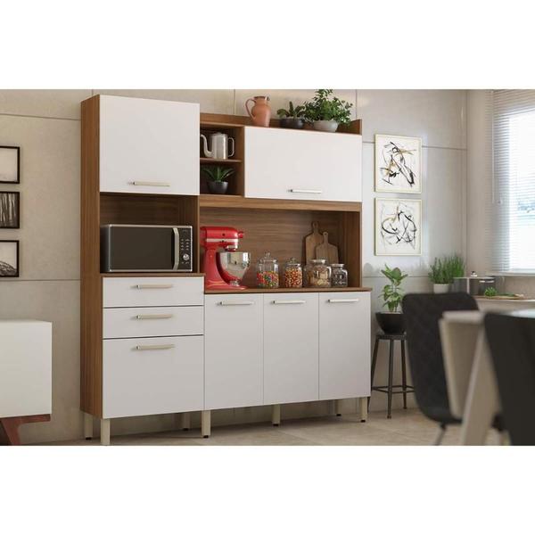 Imagem de Kit de Cozinha Compacta Select c/ 6 Portas e 2 Gavetas 178x194 Amendola/Branco - Demóbile