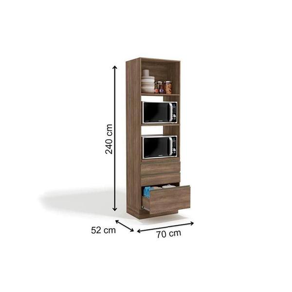 Imagem de Kit de Cozinha Completa 3 Peças Maxxi  (2 Armários + 1 Paneleiro) CPT37 Nogal - Kappesberg