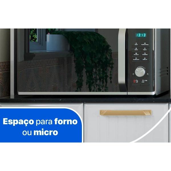 Imagem de Kit de Cozinha Completa 4 Peças Diamante (2 Armários + 1 Balcão + 1 Paneleiro) c/ Branco - Telasul