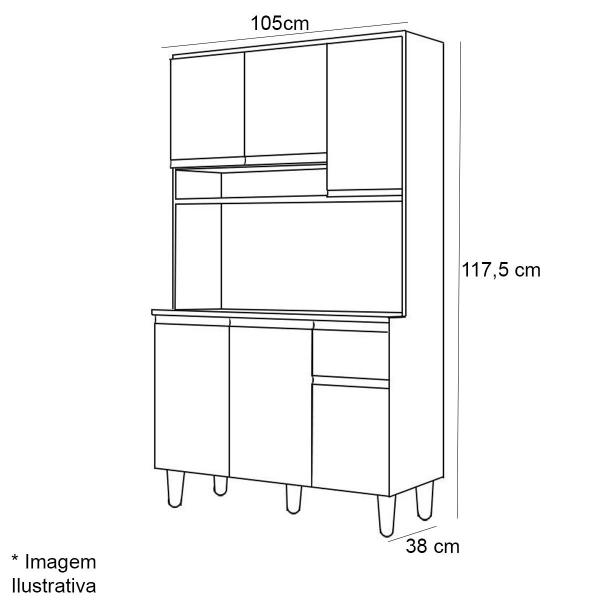 Imagem de Kit de Cozinha Magda 6 Portas e 1 Gaveta