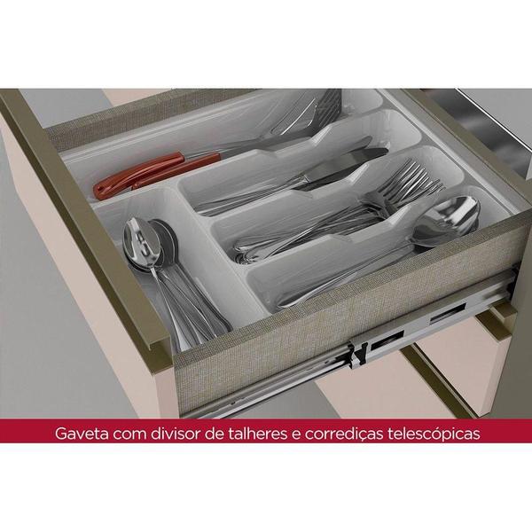 Imagem de Kit de Cozinha Modulada 14 Peças Connect 1 (4 Armários + 4 Balcões + 2 Paneleiros + 4 Complementos) C14P06 Duna/Cristal