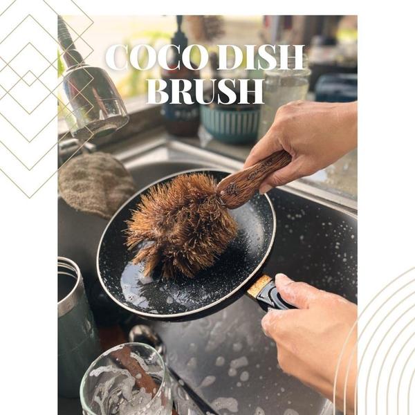 Imagem de Kit de cozinha Zero Waste Gaia Guy Coconut Brushes Jute Coconut