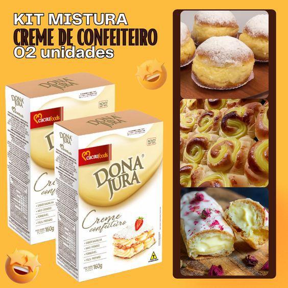 Imagem de Kit de Creme de Confeiteiro Baunilha Para Sonhos de Padaria