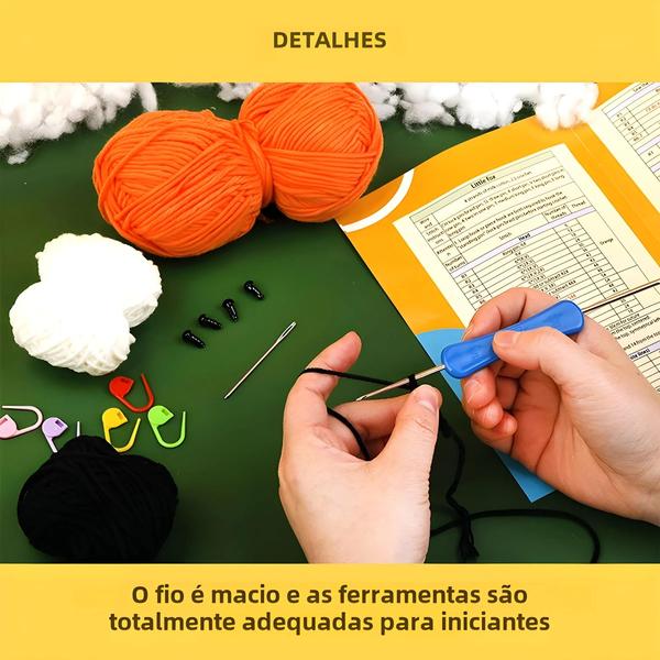 Imagem de Kit de Crochê para Iniciantes: Animais com Tutorial em Vídeo e Materiais