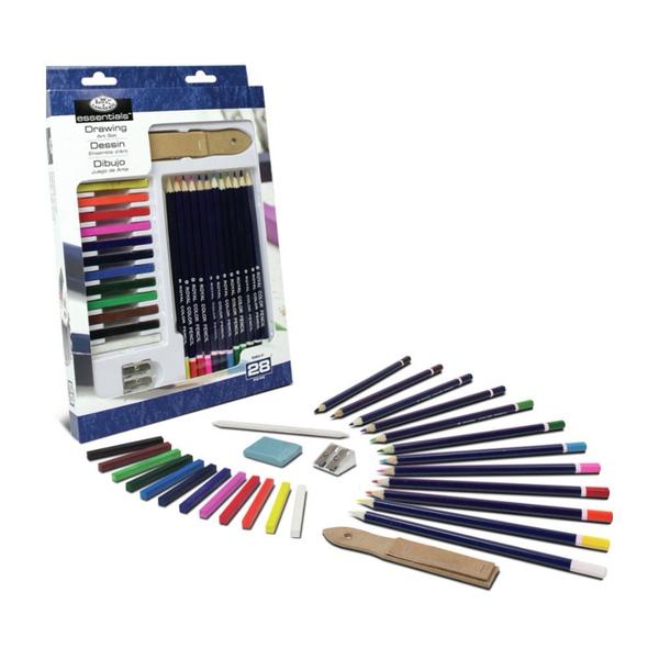 Imagem de Kit de Desenho Lapis de Cor e Pastel Royal 28 Pçs