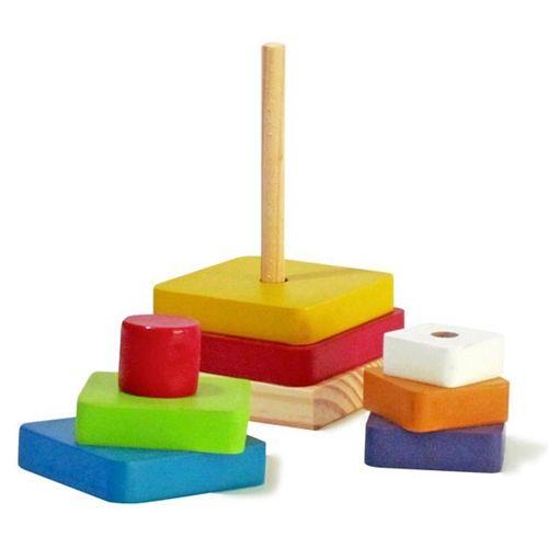 Imagem de Kit de encaixe pirâmide quadrada - wood toys - 14