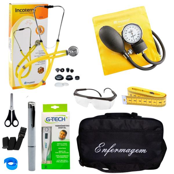 Imagem de Kit De Enfermagem Amarelo incoterm Com Medidor De Pressão