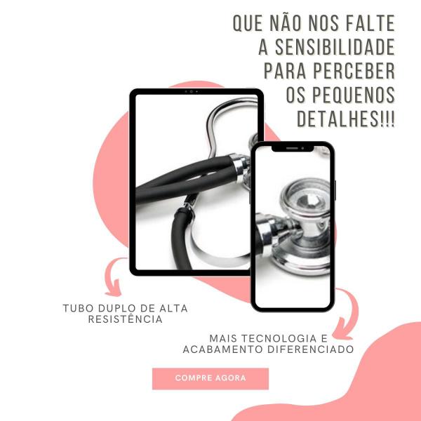 Imagem de Kit de Enfermagem Aparelho de  Pressao Estetoscopio Necessaire Transparente Estampada  Medidor Glicose Multi Estagio Premium