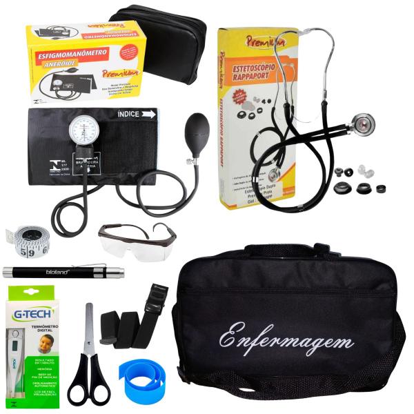 Imagem de Kit De Enfermagem Preto Premium Com Medidor De Pressão Premium