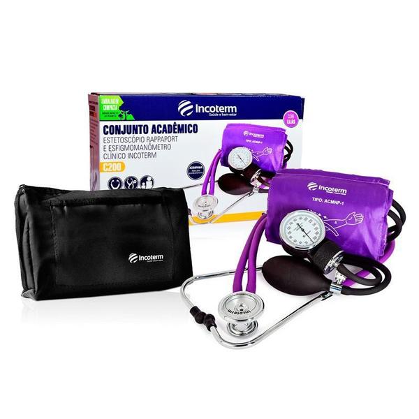 Imagem de Kit De Enfermagem Roxo Incoterm Com Medidor De Pressão