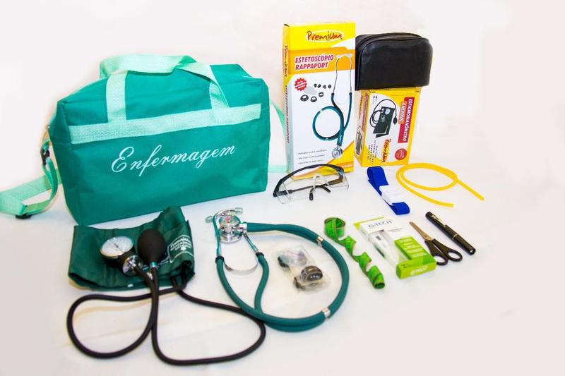 Imagem de Kit De Enfermagem Verde Com Medidor De Pressão