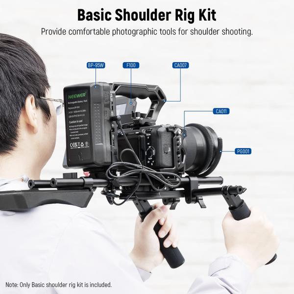 Imagem de Kit de equipamento de ombro Neewer SR004 com sistema de suporte de haste de 15 mm