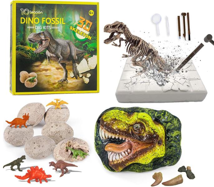 Imagem de Kit de escavação de fósseis de dinossauro 10Leccion com ovos de dinossauro para crianças