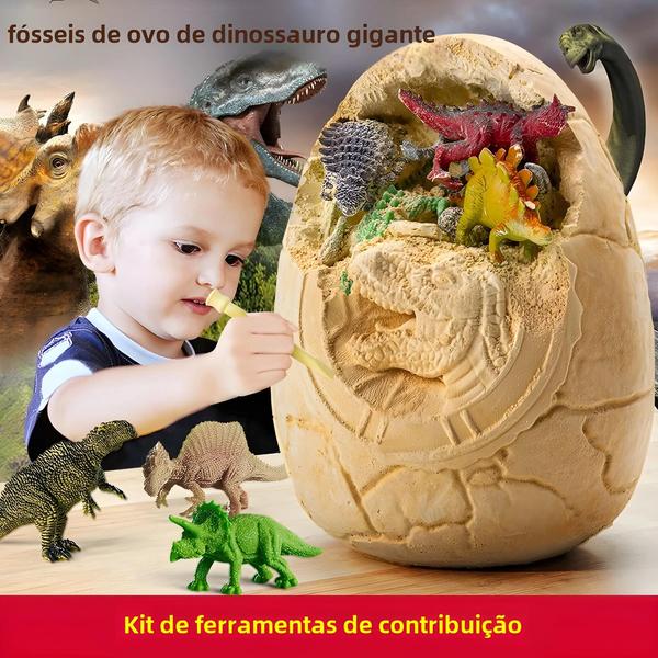 Imagem de Kit de Escavação de Ovos de Dinossauro para Crianças - Brinquedo Arqueológico com Caixa Surpresa