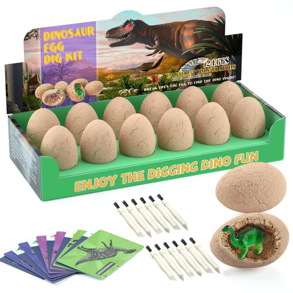 Imagem de Kit de escavação para escavação de ovos de dinossauro Bigear com 12 dinossauros fofos