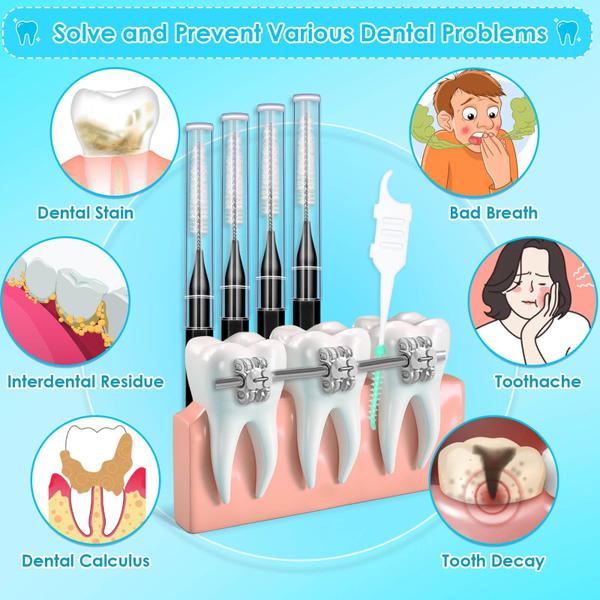 Imagem de Kit de escova interdental, palhetas e aparelhos dentários Jupwalz