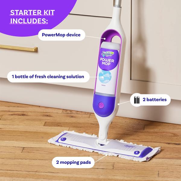 Imagem de Kit de esfregão Swiffer PowerMop Multi-Surface com 2 recargas e limpador