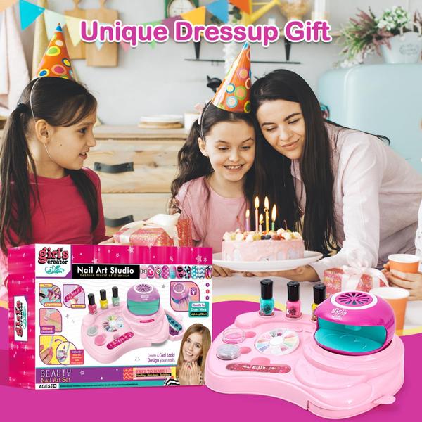 Imagem de Kit de esmaltes Yoloflix para meninas de 6 a 12 anos com secador de unhas e acessórios