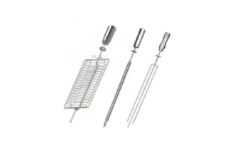 Imagem de Kit De Espetos Grelha/espada/tridente Inox Para Gira Grill