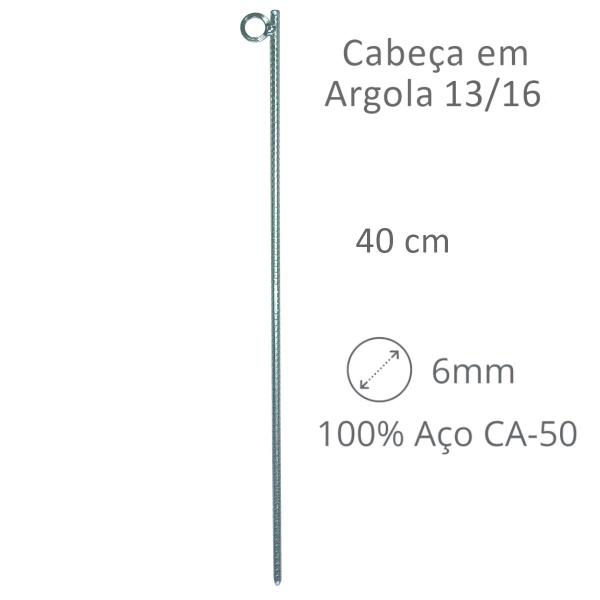 Imagem de Kit de estaca para barraca c/12 unid(40cm - aço ca-50 - 6mm)