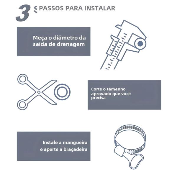 Imagem de Kit de Extensão para Mangueira de Lava-Roupa - Ondulada, Flexível, 1,5m e 2,5m