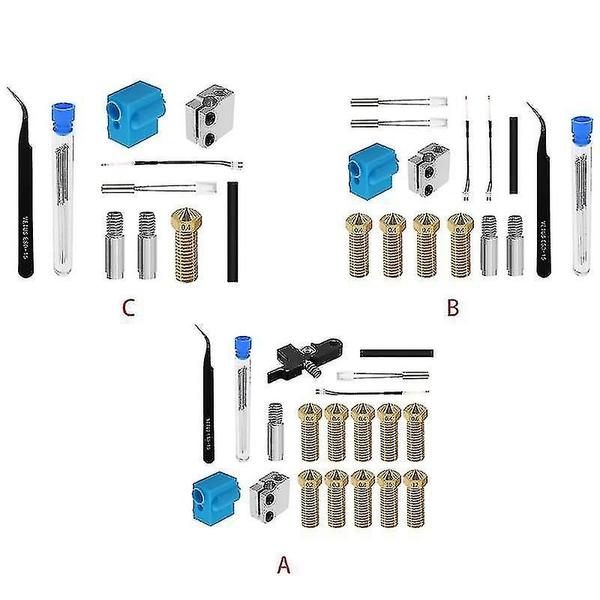 Imagem de Kit de extrusora de acessórios de impressora 3D acessórios de impressora 3d bico termistor manga de silicone tubo de garganta de aquecimento para