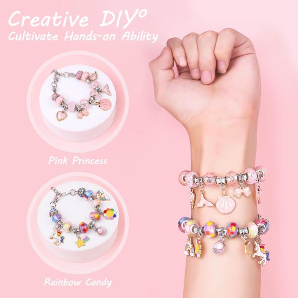 Imagem de Kit de fabricação de pulseiras Charm UFU Girls com 120 peças de joias DIY