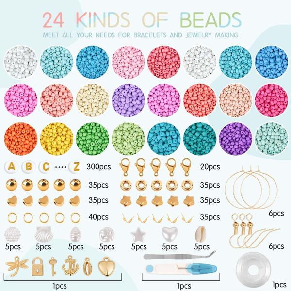 Imagem de Kit de fabricação de pulseiras TEXGIZRLY para meninas e adultos com 24 cores