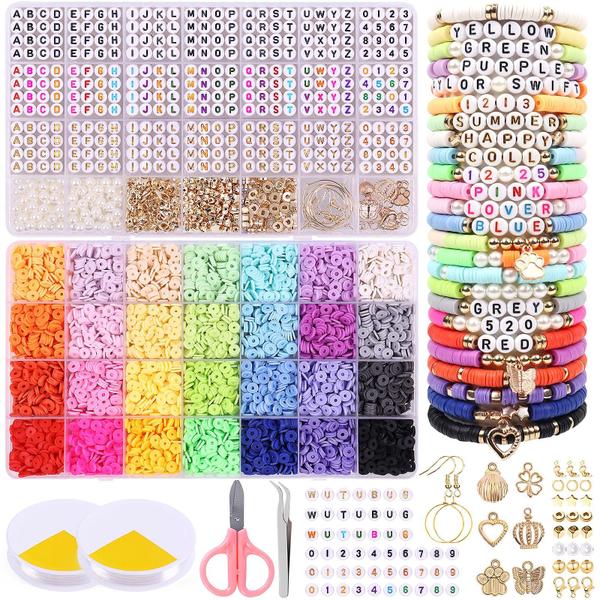 Imagem de Kit de fabricação de pulseiras Wutubug 7000 unidades com miçangas de letras A-Z