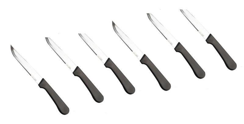 Kit de facas 6 peças modelo serrinha cabo plástico básico - Filó Modas Imagem de Kit de facas 6 peças modelo serrinha cabo plástico básico