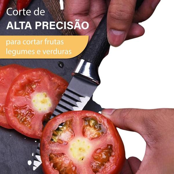 Imagem de Kit de Facas Antiaderentes 6 Peças Chef - Aço Inoxidável para Cozinha e Churrasco  Facas Profissionais