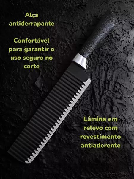 Imagem de Kit De Facas Antiaderentes Churrasco: Faqueiro 6 Peças Inox