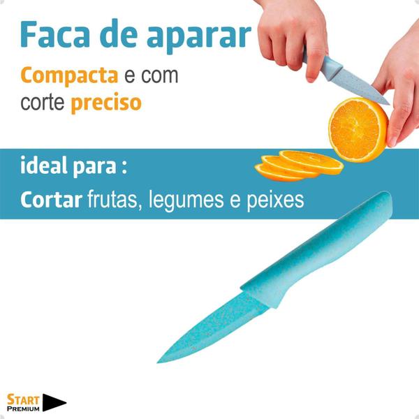 Imagem de Kit De Facas Para Cozinha E Churrasco 6 Peças Antiaderente Fio Navalha Linha Premium