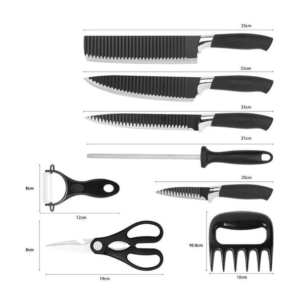 Imagem de Kit de Facas Premium para Churrasco com 8 Peças Titanium