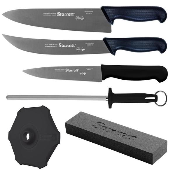 Imagem de Kit De Facas Profissionais Barbecue Preto (Bkk-6B) Starrett