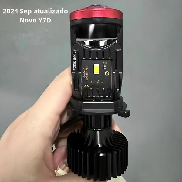 Imagem de Kit de Faróis LED H4 Y7D Canbus - Mini Projetor 120W com Turbo Fan