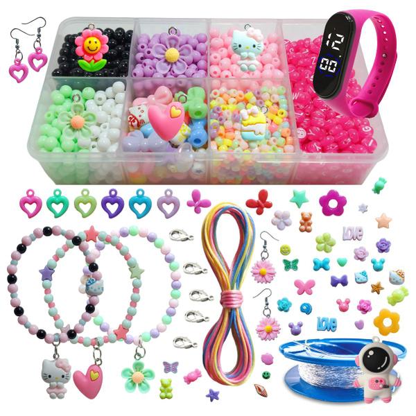 Imagem de Kit De Fazer Pulseiras Colar maleta Miçangas Bijuteria Infantill