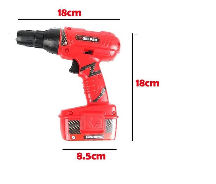 Imagem de Kit de Ferramenta Infantil Parafusadeira Furadeira com Acessórios (Vermelho)