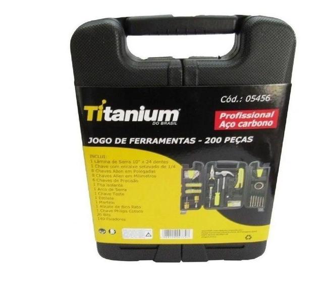 Imagem de Kit de ferramentas 200 peças com maleta profissional 5456 titanium