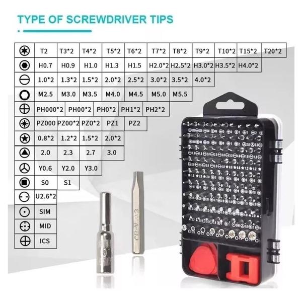 Imagem de Kit De Ferramentas Com 115 Peças Manutensão Notebook Celular