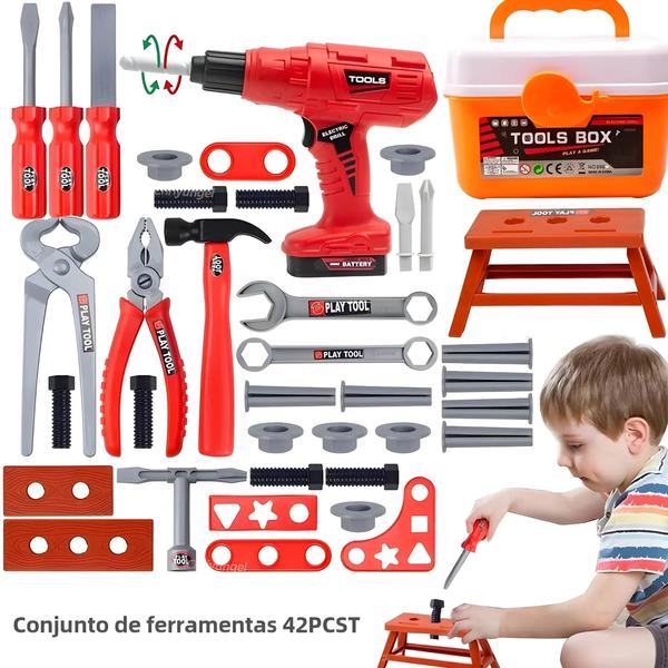 Imagem de Kit de Ferramentas de Simulação para Crianças - 42 Peças - Brinquedo Educativo de Construção