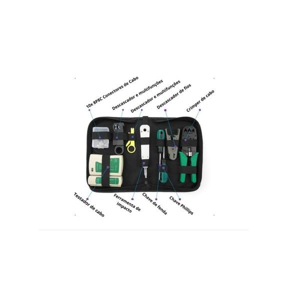 Imagem de Kit De Ferramentas Manutenção Reparo E Teste Cabo Rede E Telefonia TI 10 em 1 JL-TK01