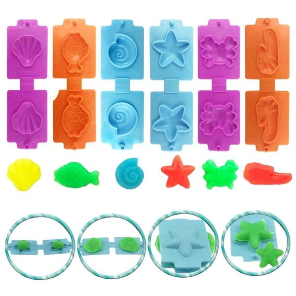 Imagem de Kit de Ferramentas para Massa de Brincar Infantil (4 a 25 Peças) - Moldes de Animais e Cortadores