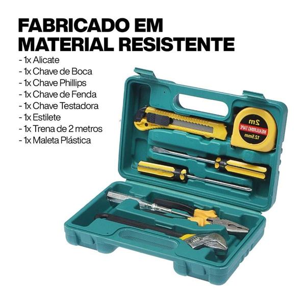 Imagem de Kit De Ferramentas Profissional Combinadas 8 Pçs Com Maleta - Kapbom